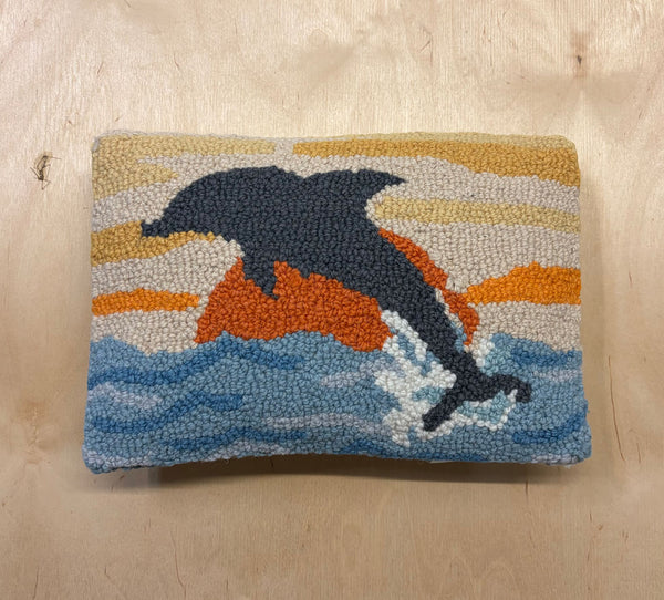 Sunset Dolphin pillow