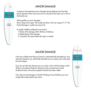 Shipping Damages and Claims Policy at Walden Surfboards