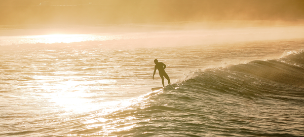 Sunset Surfing Waves in the Ocean | Walden Surfboards