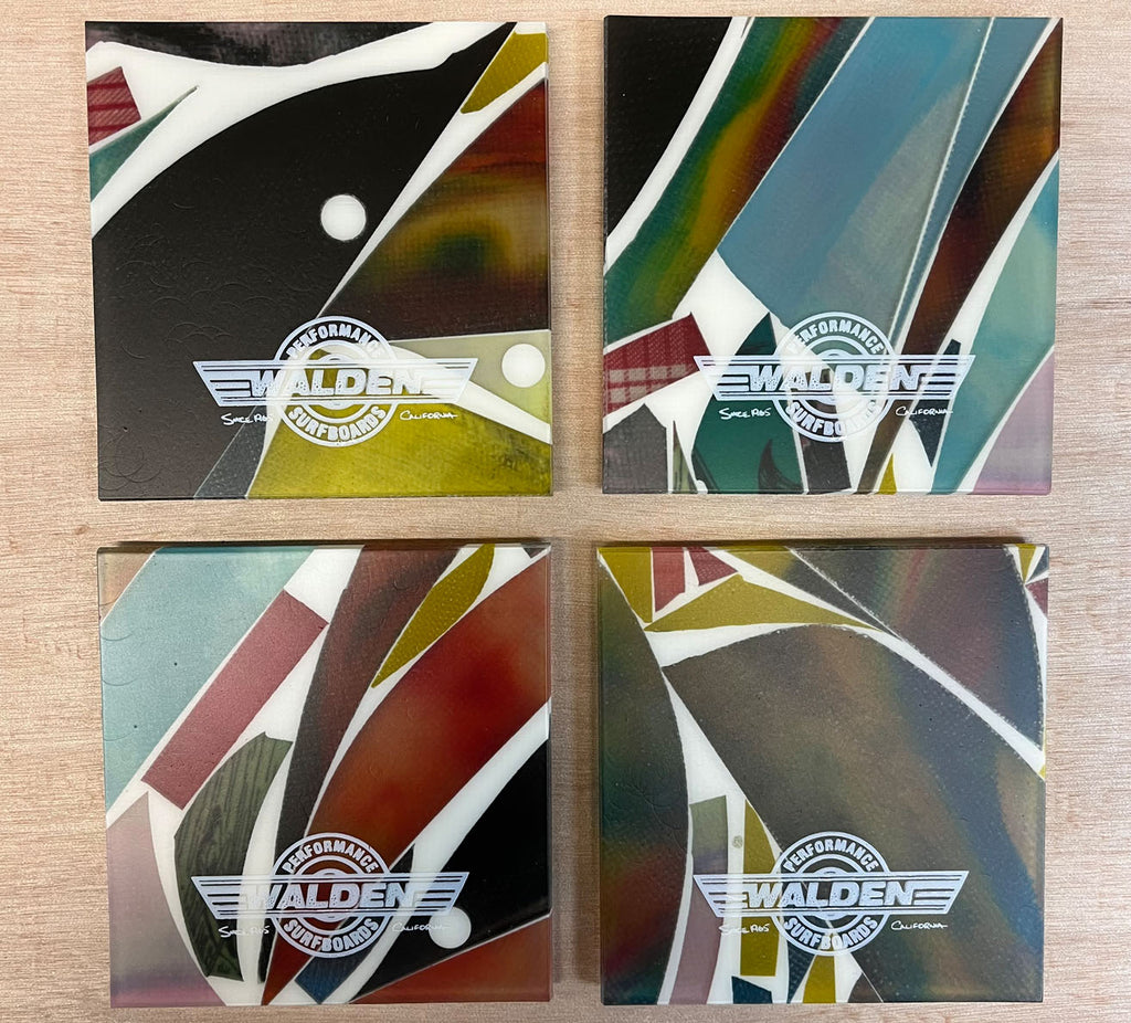 Fin scrap coasters: abstract