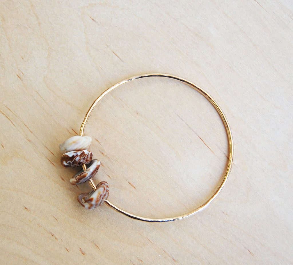 Bella Beach Gold Bangle : Puka
