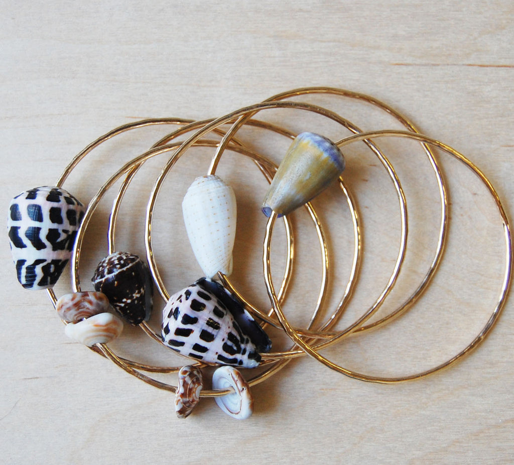 Bella Beach Gold Bangle : Green