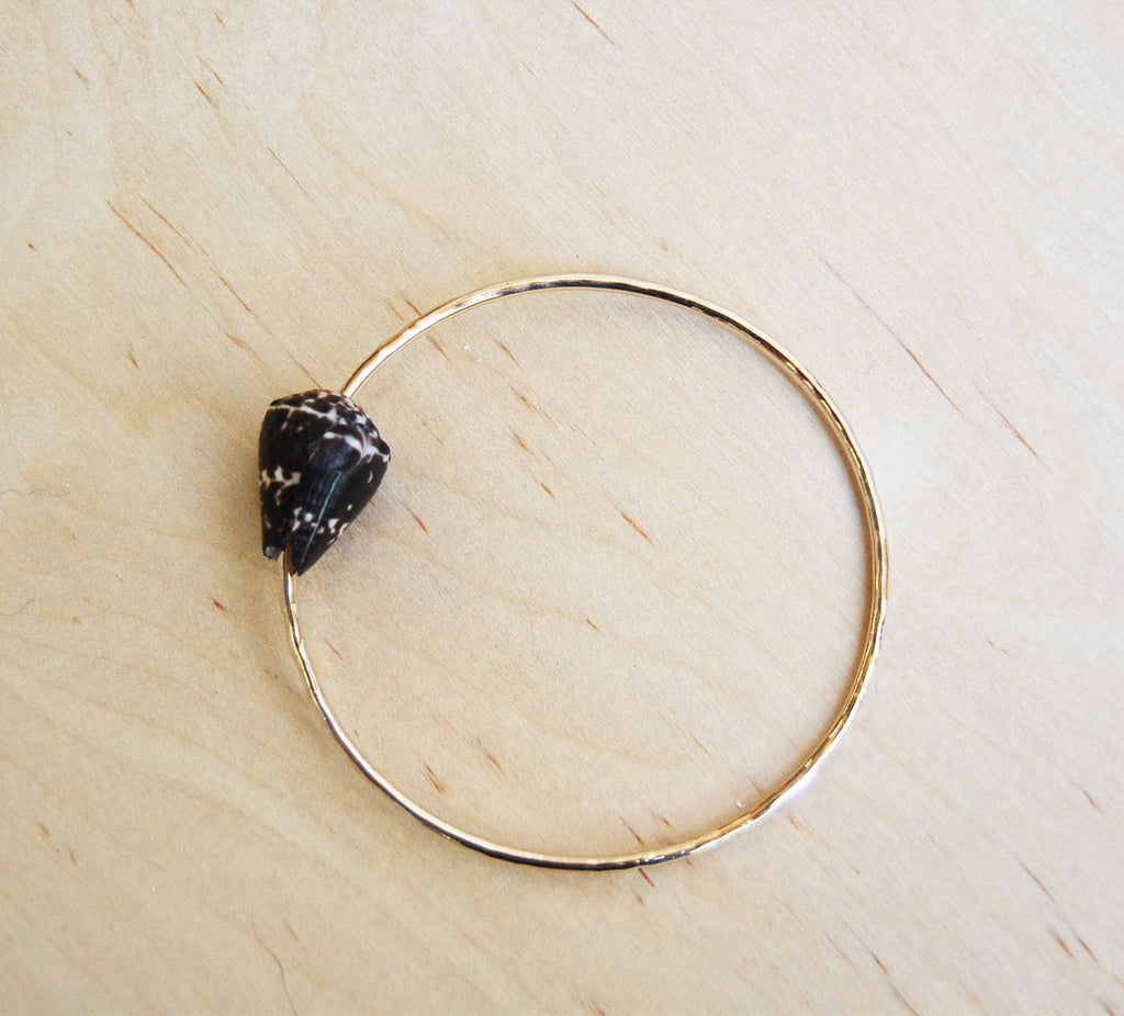 Bella Beach Gold Bangle : brown cone